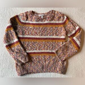 Derek Heart Earth Tones Striped Sweater, Girls Size 8. Cozy Comfy
